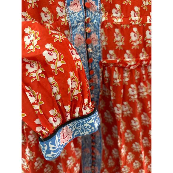 J. Crew Block Print Button Front Tiered MIDI Dress Size 00 - Picture 11 of 14